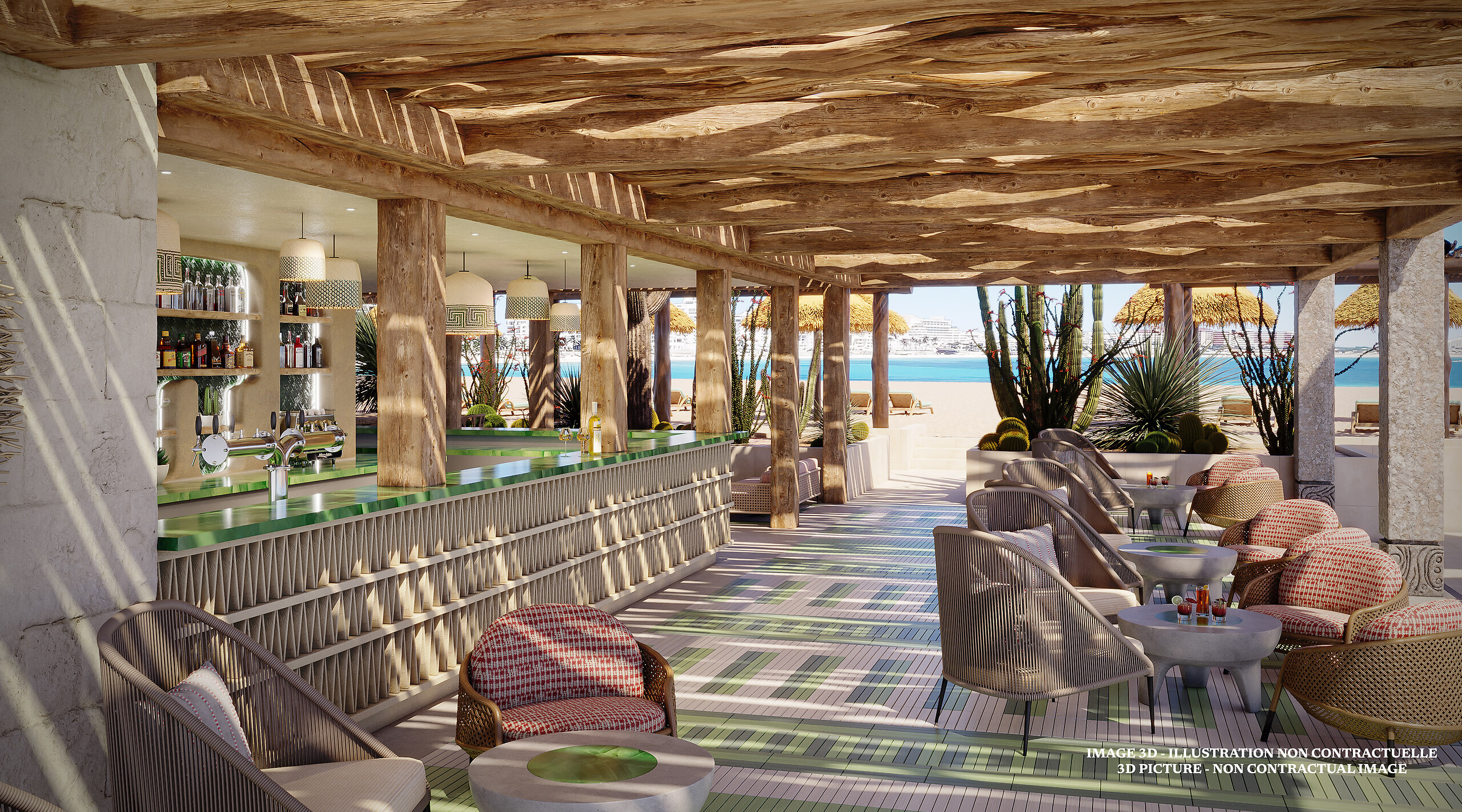 Vue 3D officielle du nouveau Beach & Pool Bar du Club Med Cancún