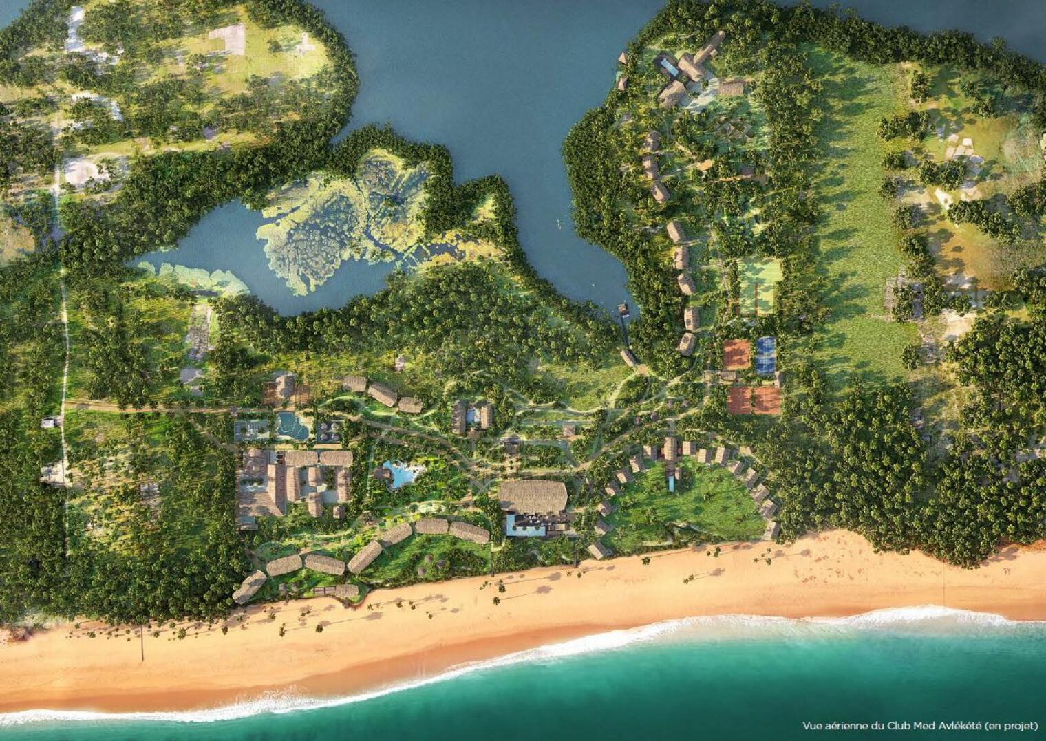 Projet du futur Club Med Avlékété au Bénin entre océan et lagune